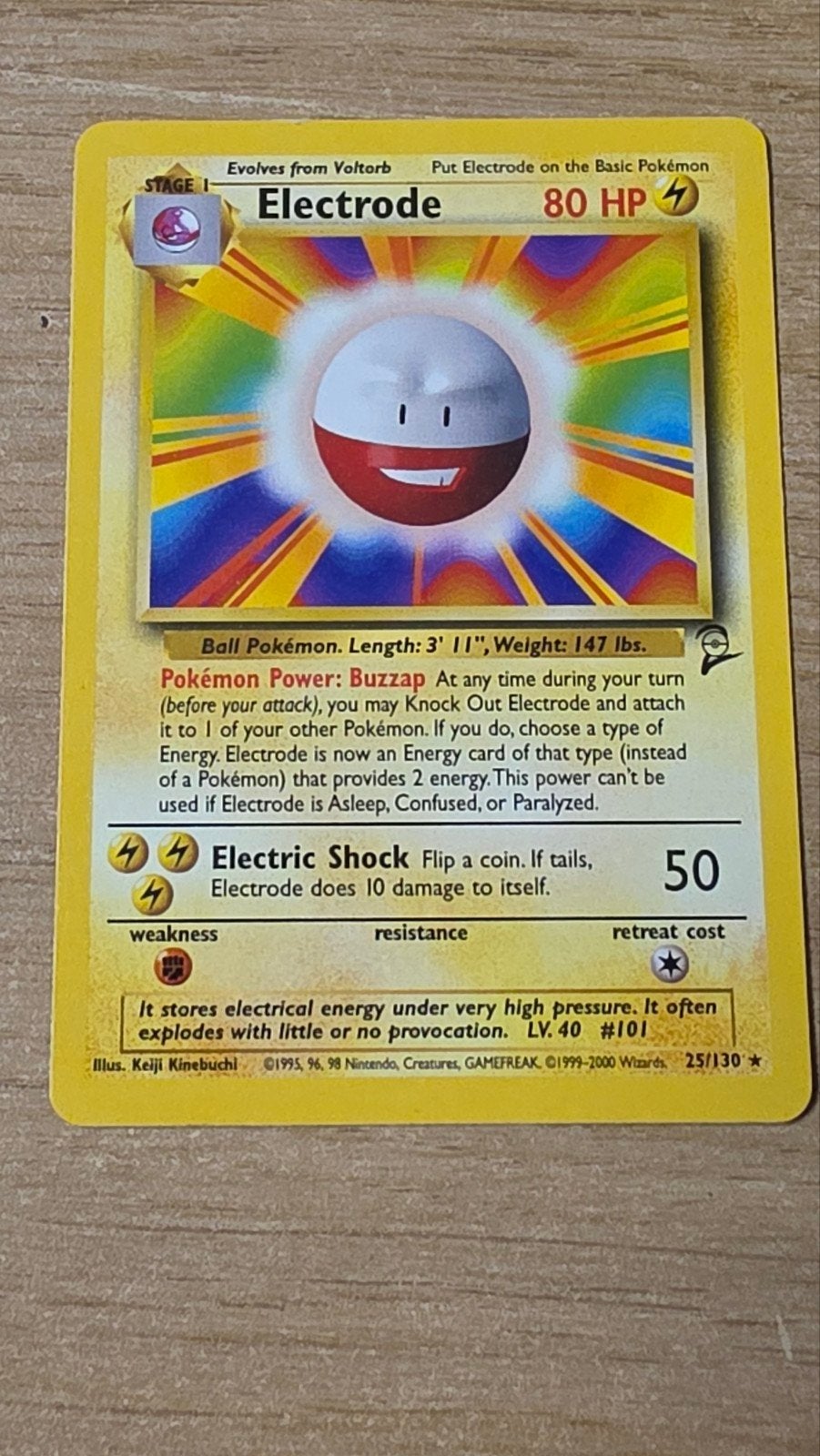 Electrode 25/130, Enlèvement