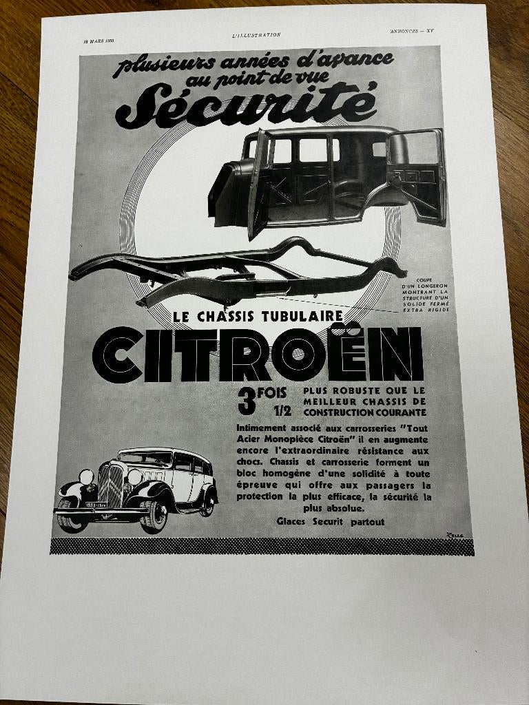 Citroën originele reclame 1930 oldtimer, Ophalen of Verzenden, Nieuw, Overige typen