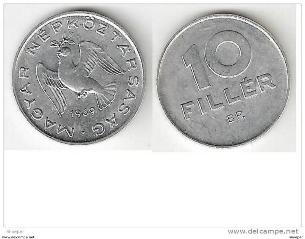 hungary 10 filler 1969 km 572 xf+, Verzenden, Hongarije, Losse munt