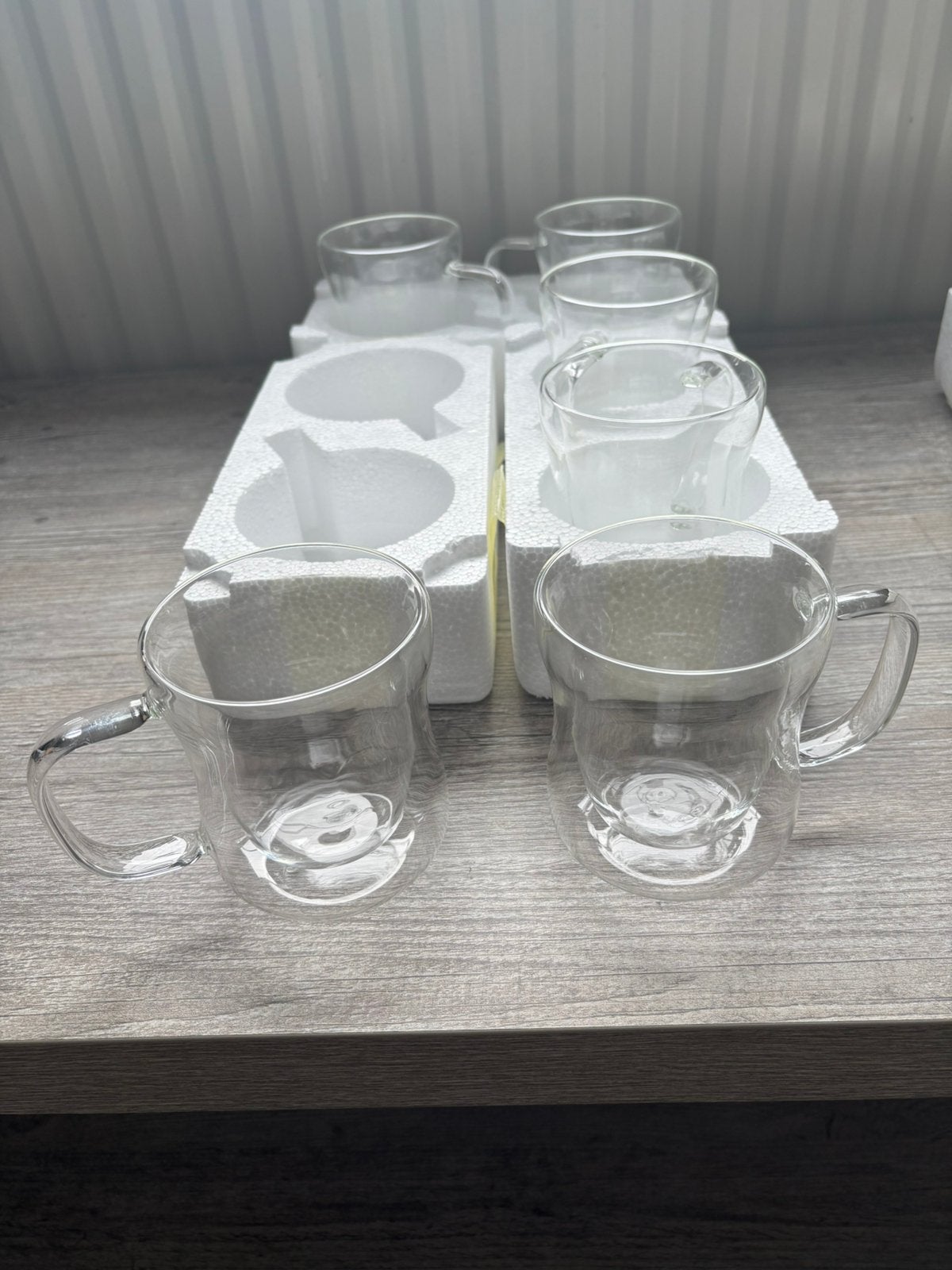 6 tasses doubles parois en verre, Enlèvement, Neuf, Verre