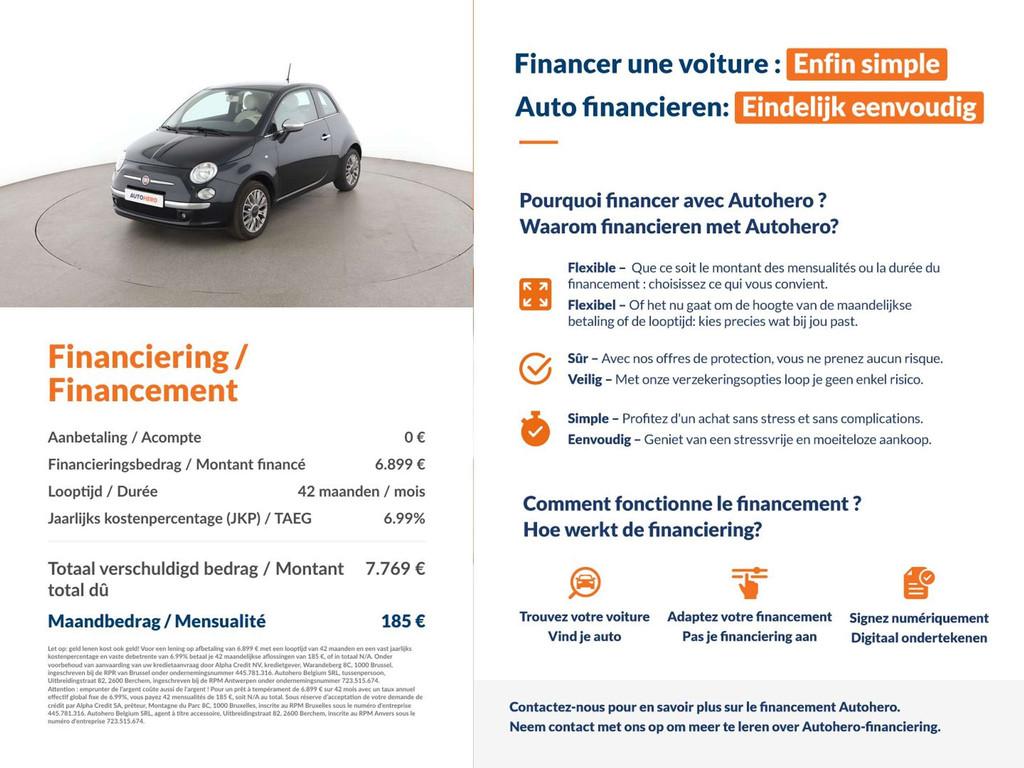 Fiat 500 1.2 Lounge (bj 2015), Voorwielaandrijving, 4 zetels, Gebruikt, 1242 cc