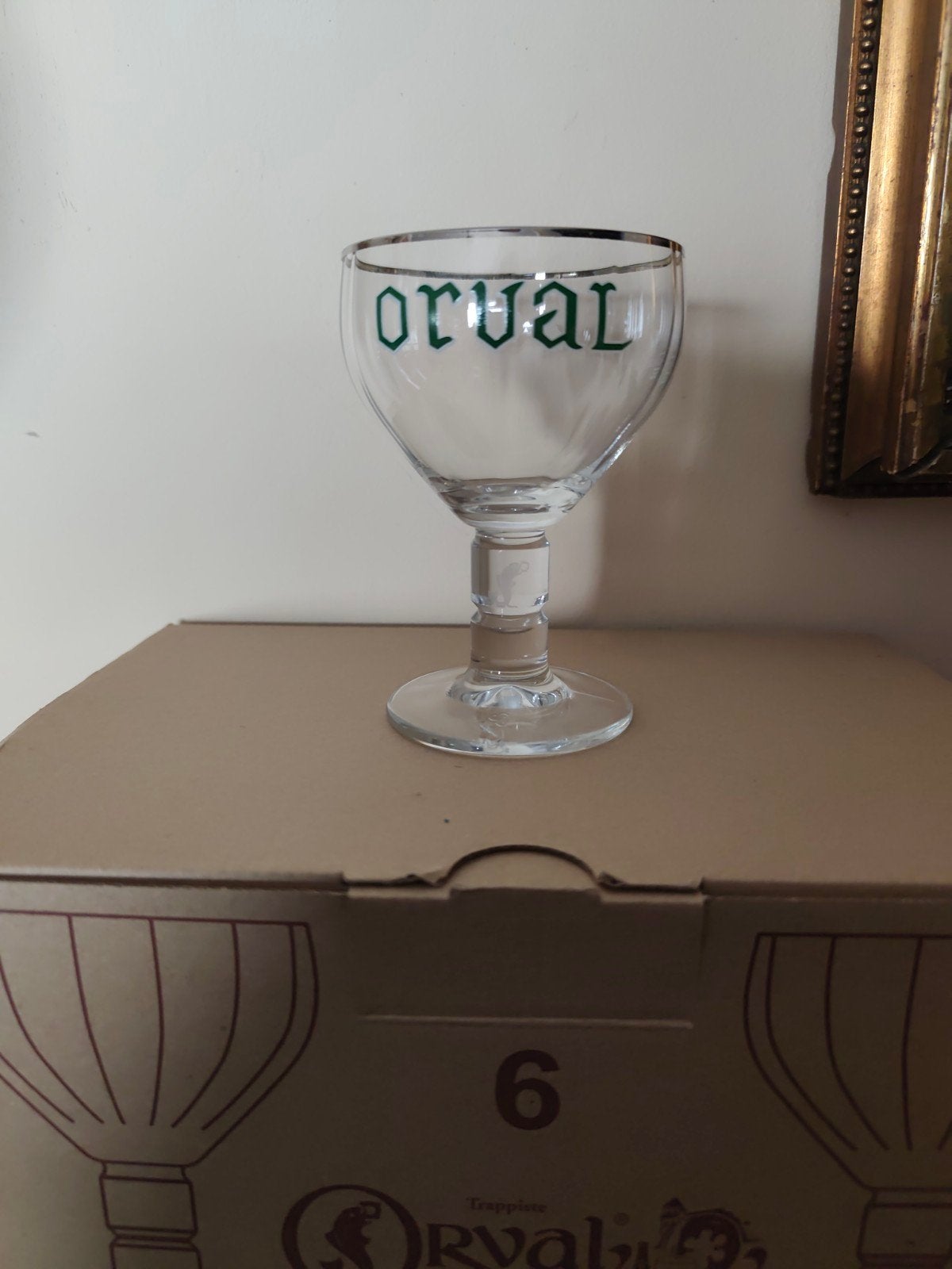 Orval glas groene letters, Verzamelen, Biermerken, Ophalen of Verzenden, Nieuw, Glas of Glazen, Overige merken