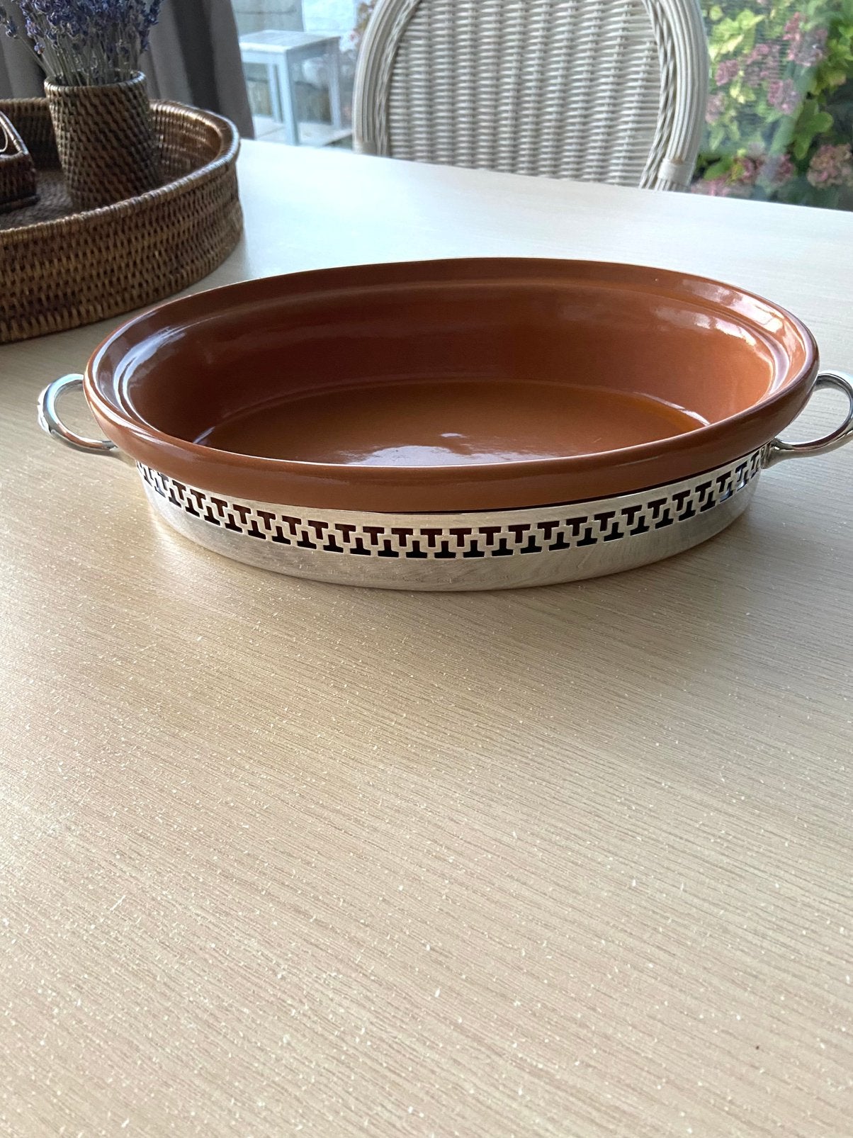 Plat à gratin en métal argenté Wiskemann, Enlèvement