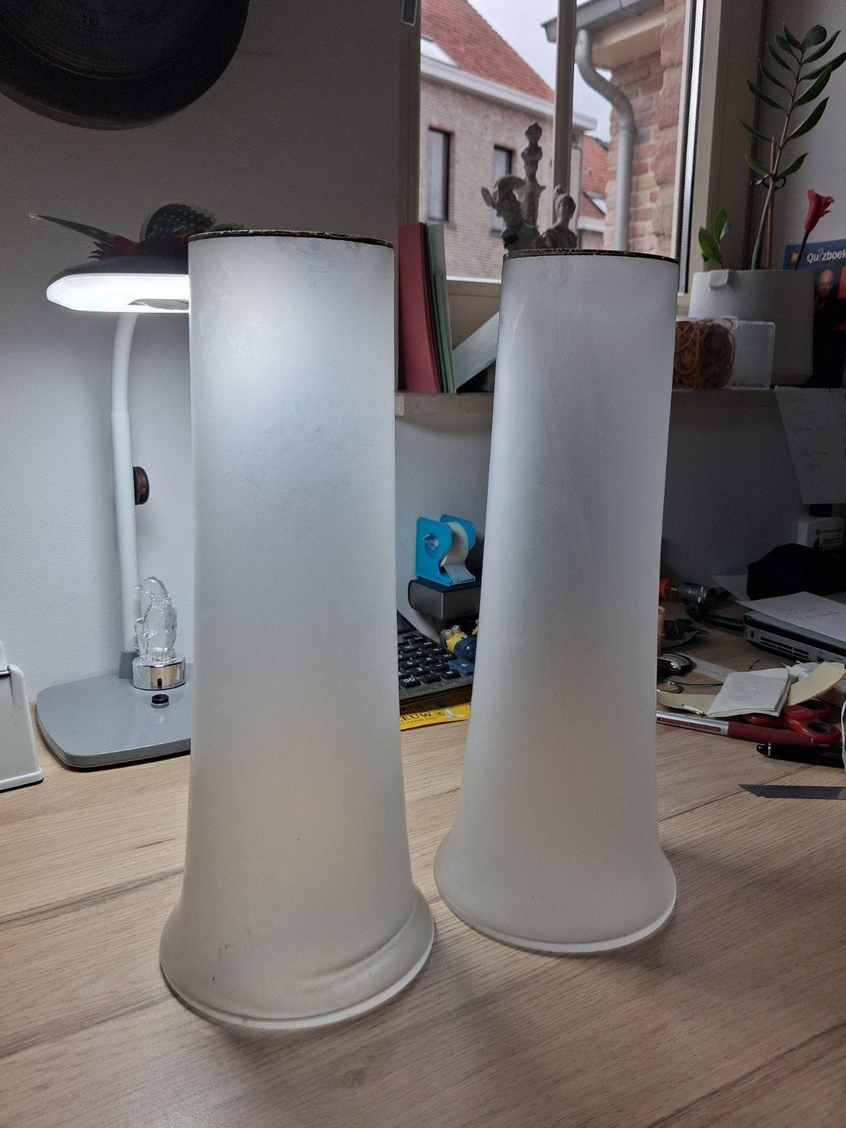glazen vazen 2 stuks., Ophalen, Glas