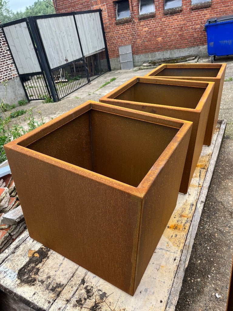 Cortenstalen bloembak, Tuin en Terras, Ophalen, Vierkant, Nieuw, Metaal