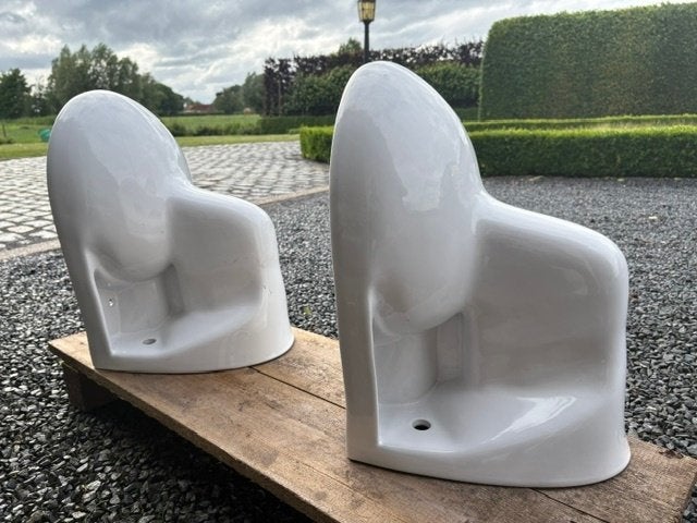 2 gelijke hangtoiletten, Ophalen, Zo goed als nieuw, Steen, Toilet