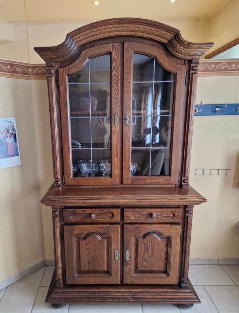Retro vitrinekast, Ophalen, Gebruikt, 200 cm of meer, Overige houtsoorten
