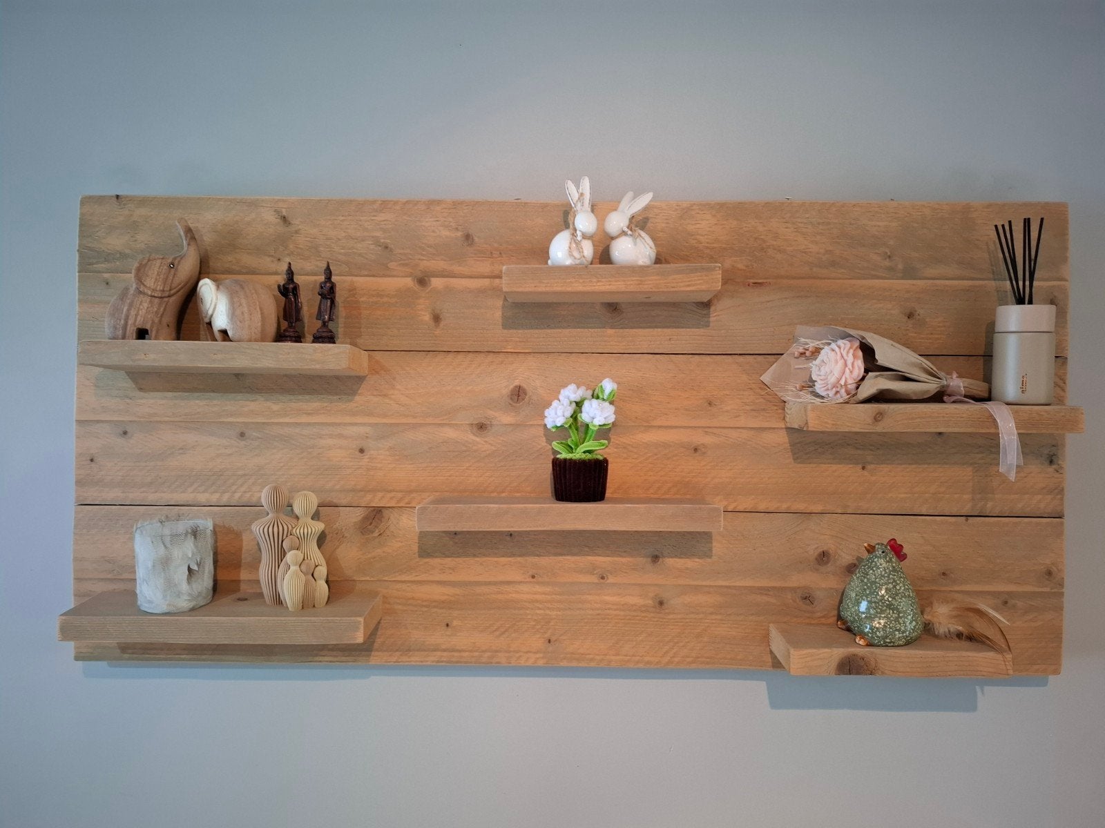 steigerhouten decoratieve wandrek, Ophalen, Zo goed als nieuw