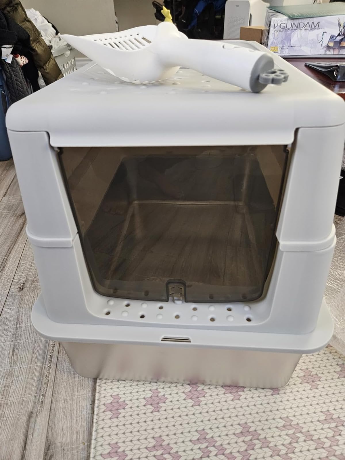 Extra Grote RVS Kattenbak XL 96L – Gesloten Kattenbak met, Dieren en Toebehoren, Ophalen of Verzenden, Zo goed als nieuw