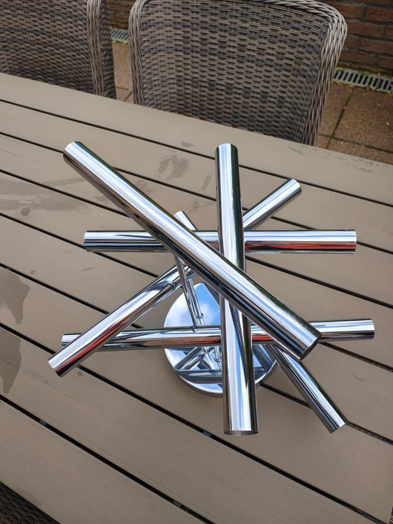 Lampe design Space age vintage 1970 inox chromé, Doe-het-zelf en Bouw, Metalen, Ophalen