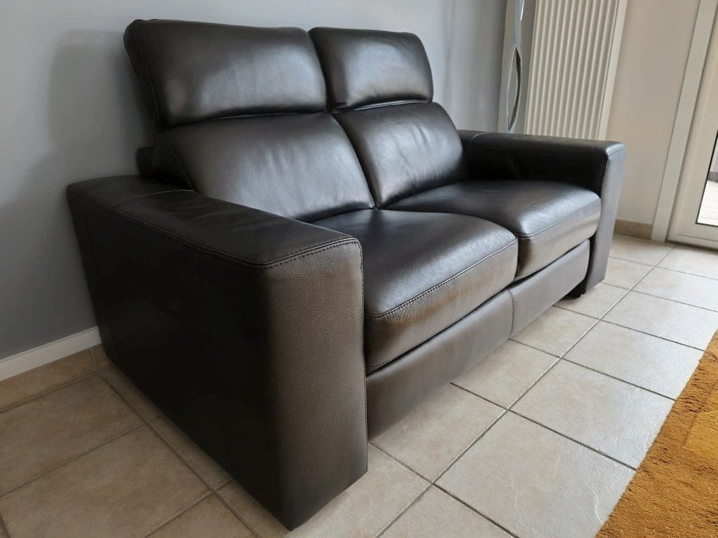 A vendre canapé cuir noir en parfait état, 75 à 100 cm, Comme neuf, Contemporain, Enlèvement