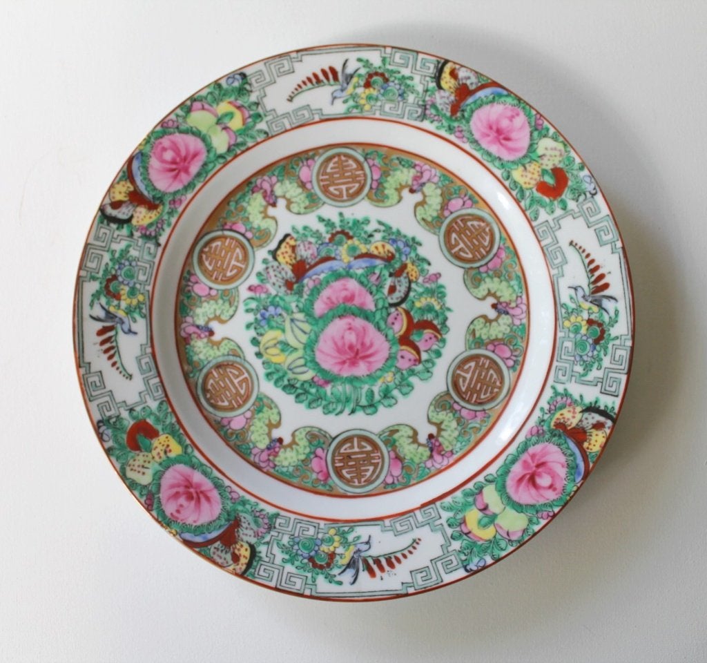 Chinese bord 'Famille Rose/Kanton - Republic Periode - mint, Antiek en Kunst, Kunst | Niet-Westerse kunst, Ophalen of Verzenden