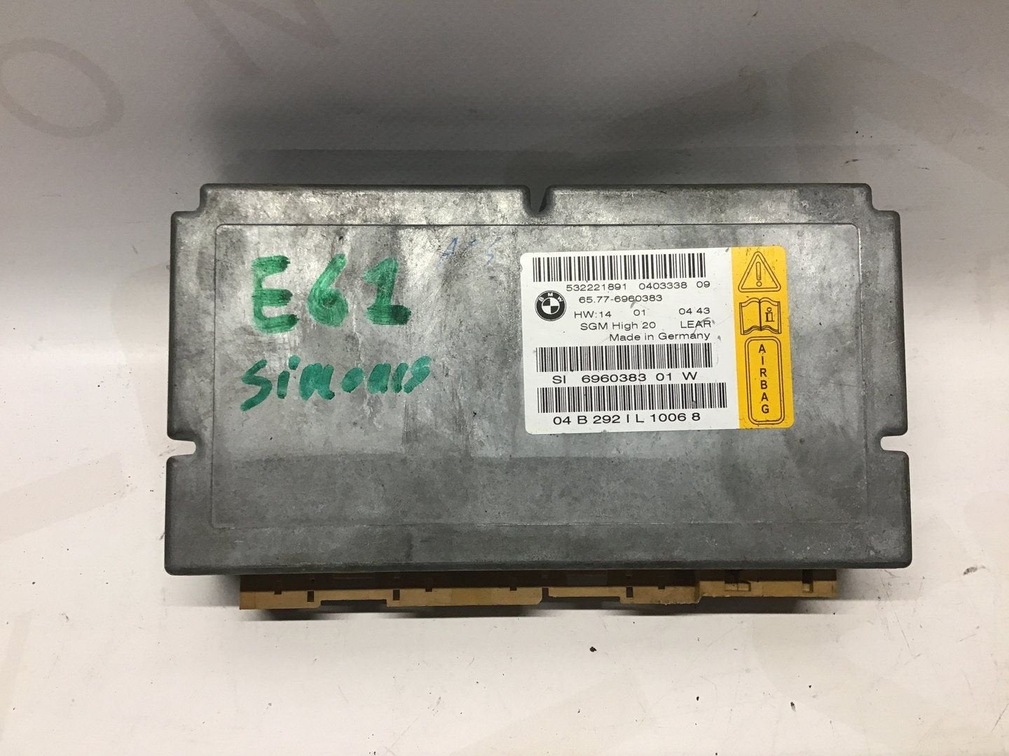 Airbagmodule BMW E60/E61 65776960383, -, Utilisé, -, Enlèvement ou Envoi