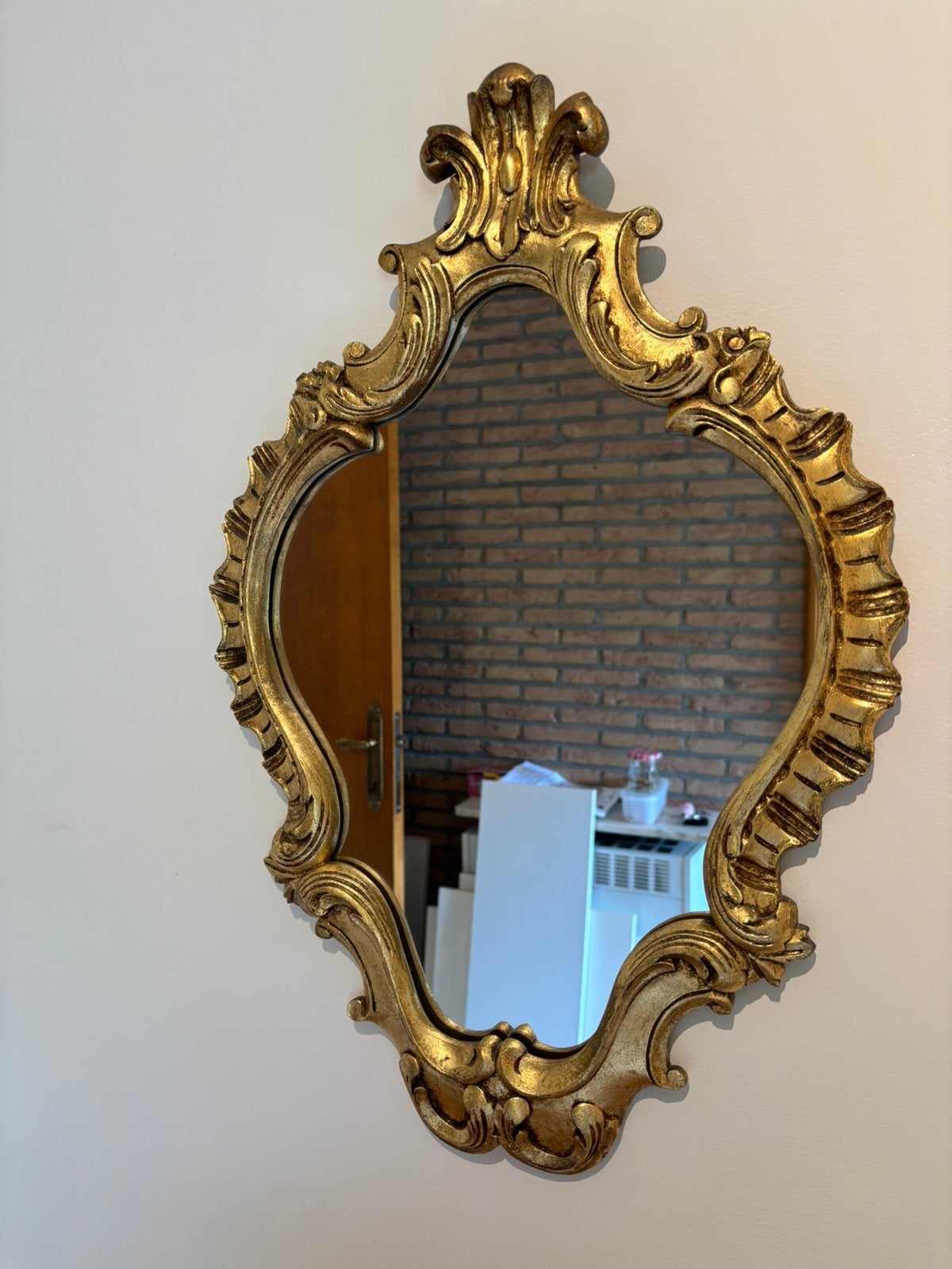 Vintage spiegel, Antiek en Kunst, Antiek | Spiegels, Ophalen, Overige vormen, Minder dan 50 cm, Minder dan 100 cm