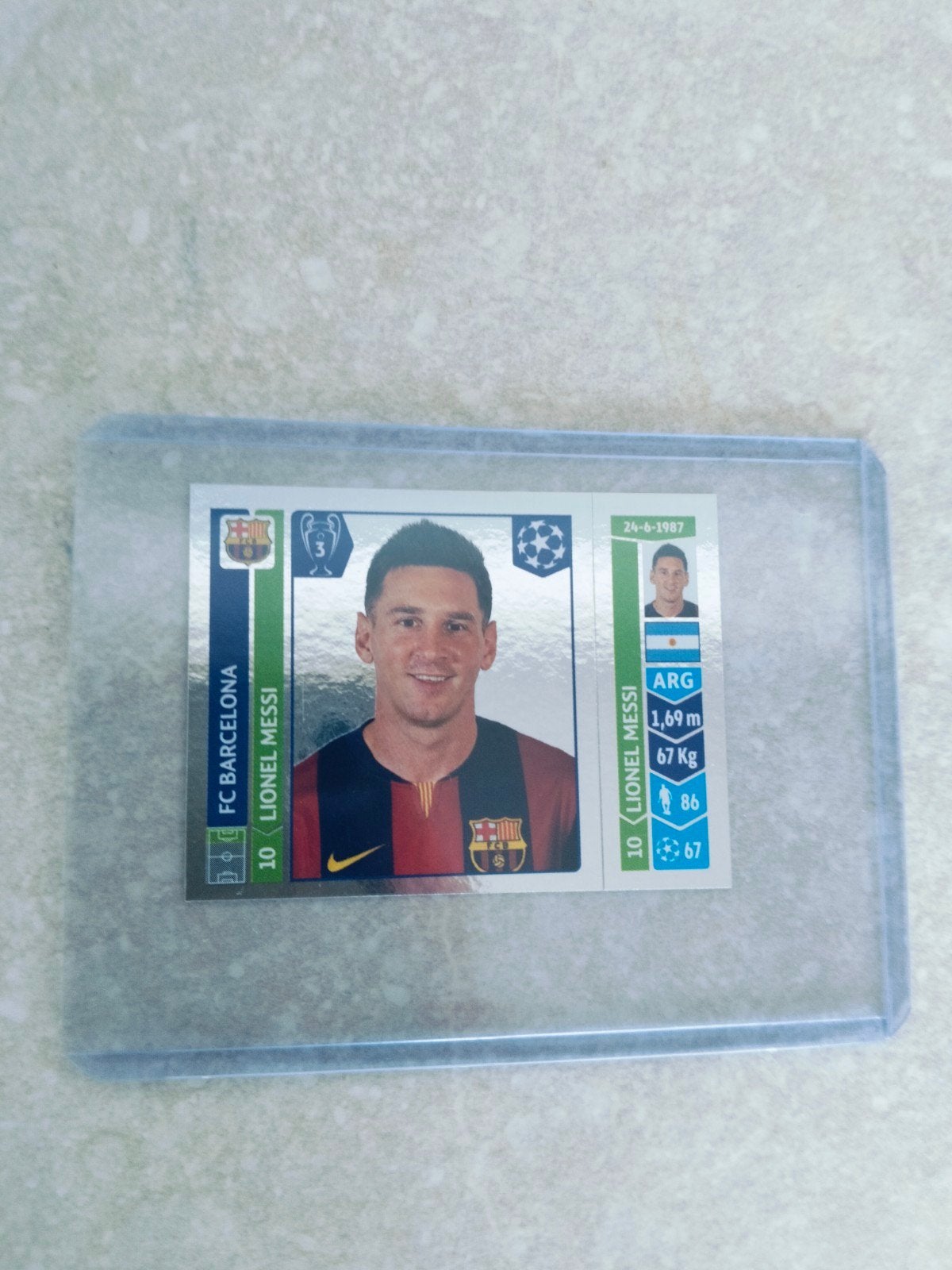 Panini sticker Lionel Messi Barcelona CL 2014-2015, Ophalen of Verzenden, Sticker