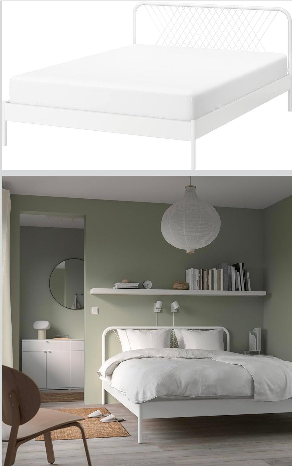NESTTUN bed Ikea, Huis en Inrichting, Ophalen, Gebruikt, Wit, Tweepersoons