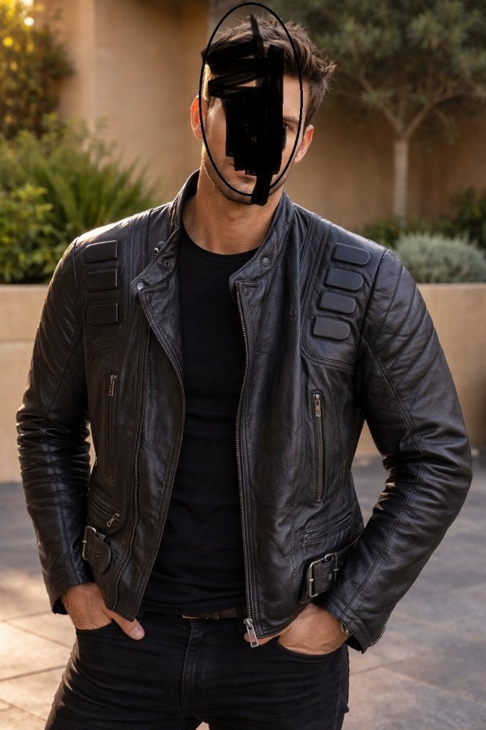 Lederen motojas Bikers Club maat 54 (nieuwstaat), Enlèvement, Neuf, sans ticket, Hommes, Manteau | cuir