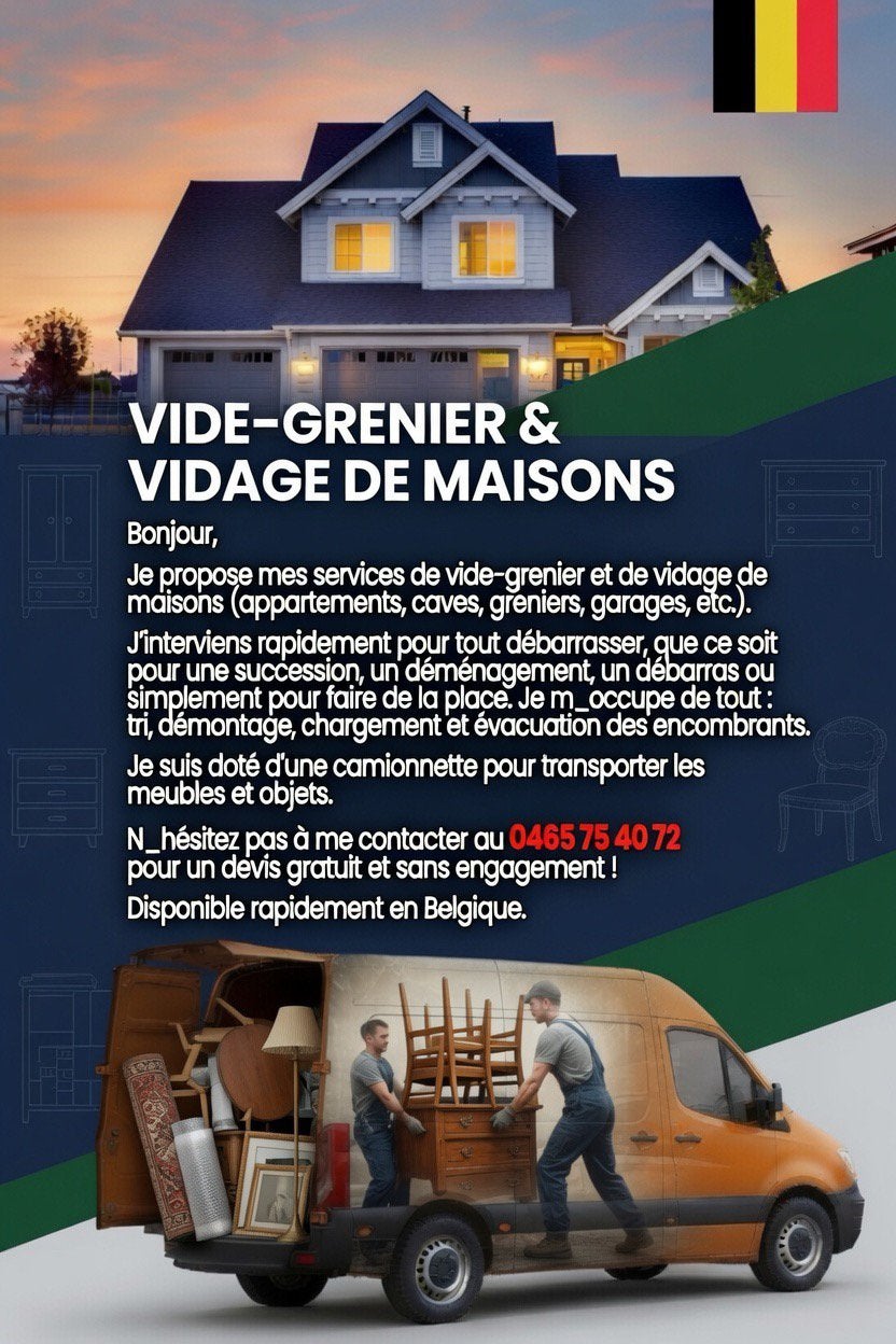 Vide maison, grenier, appartement, cave, Enlèvement ou Envoi