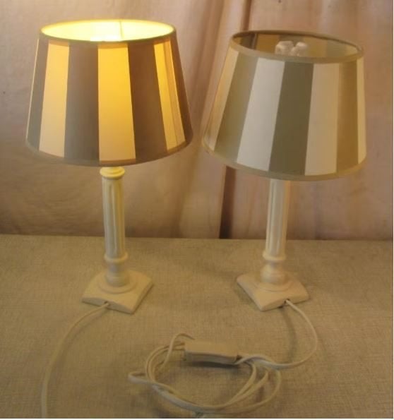 2 Leuke Retro Houten Tafellampen - 37cm, Ophalen of Verzenden, Huis en Inrichting