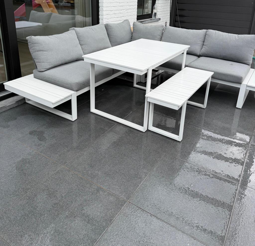 Tuinset te koop in goede staat, Tuin en Terras, Ophalen, Gebruikt, Aluminium, Tuinset