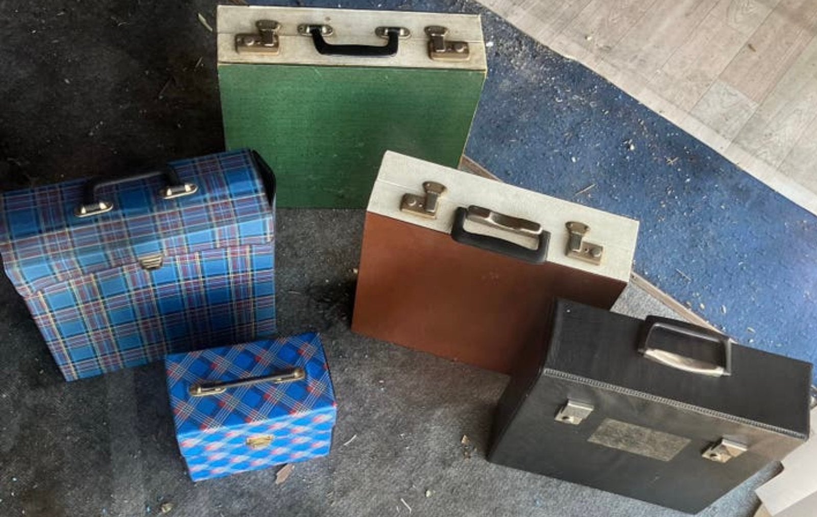 PLATENKOFFERS,VINTAGE! 4GROTE ,EN 1KLEINE,i 1 koop!!, Ophalen of Verzenden, Huis en Inrichting