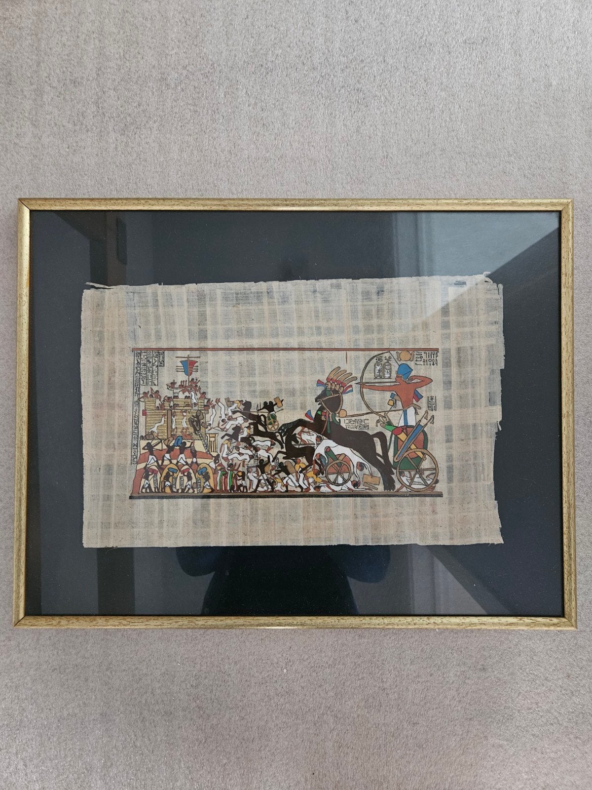 Handgeschilderde papyrus, Antiek en Kunst, Kunst | Etsen en Gravures, Ophalen