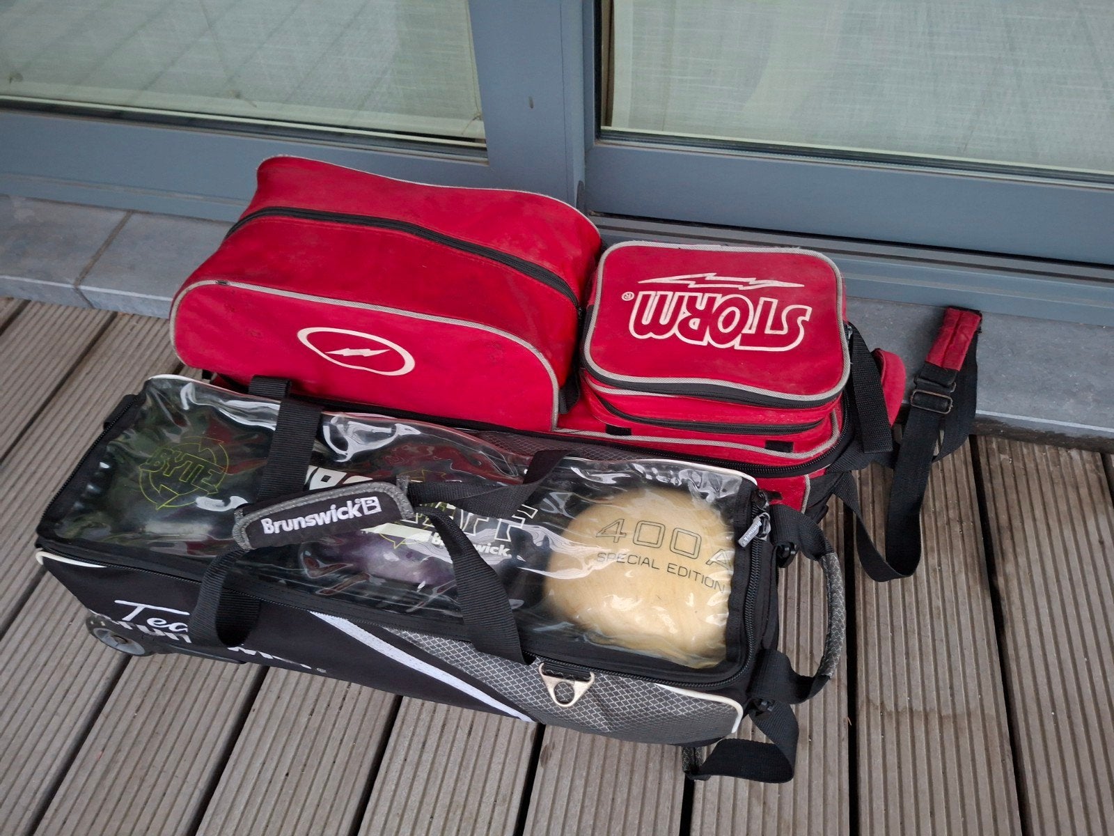Assortiment bowlingmateriaal, Sport en Fitness, Ophalen, Gebruikt, Bal