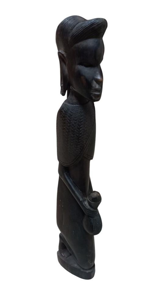 Afrikaans beeld in ebbenhout., Antiek en Kunst, Ophalen of Verzenden, Hout, Beeld, Vrouw