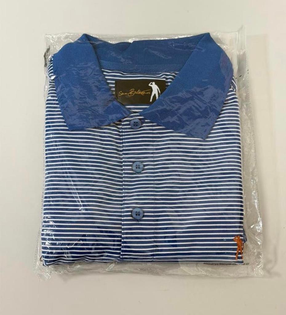 Nieuw Severiano Ballesteros golf polo shirt XL blauw striped, Ophalen of Verzenden, Nieuw, Maat 56/58 (XL), Blauw