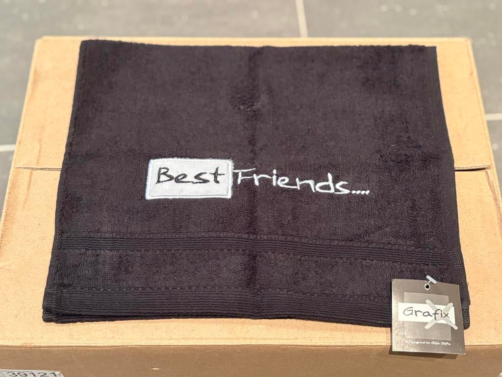Nouvelle serviette d'invité noire de GrafX., Enlèvement ou Envoi, Neuf, Noir, Serviette invité