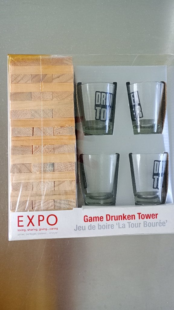 Spel - Drunken tower - met glaasjes, Drie of vier spelers, Ophalen of Verzenden, Nieuw, Expo