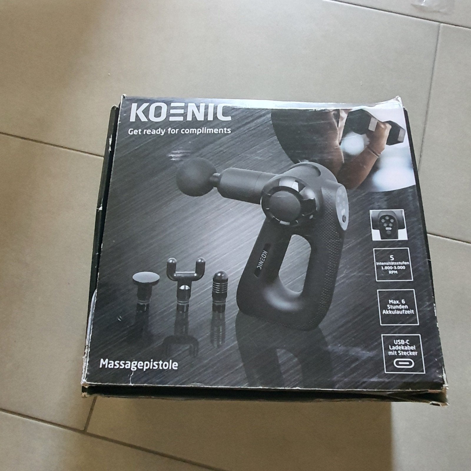 Pistolet de massage Koenic, Enlèvement