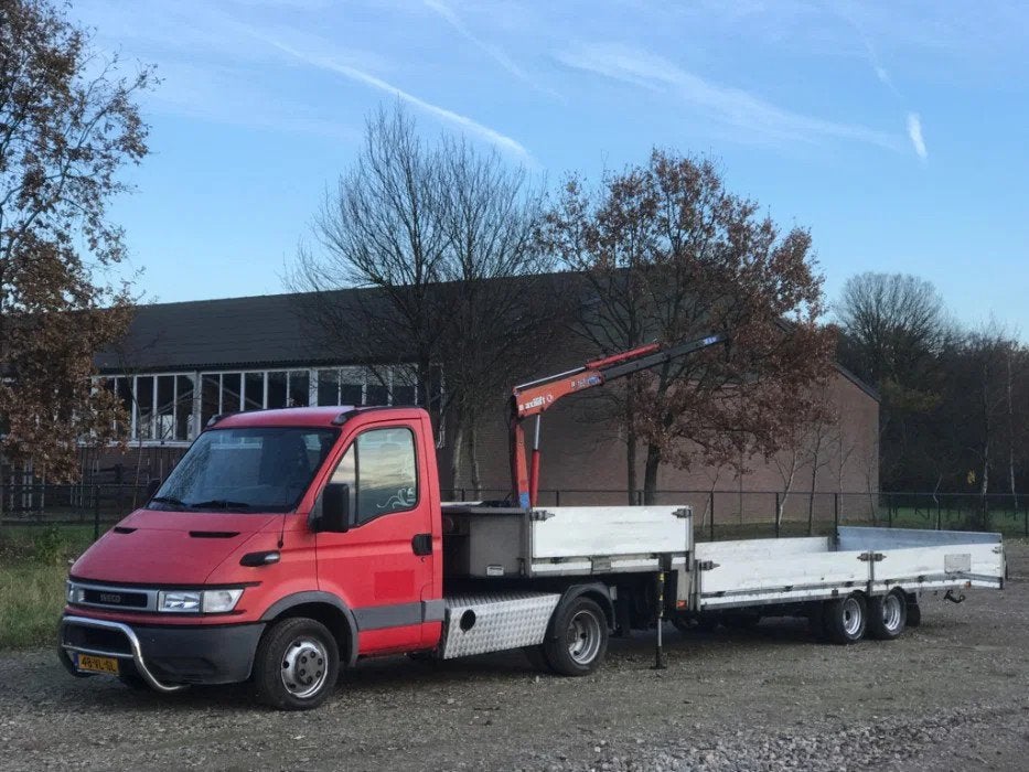 VELDHUIZEN Other Other semi dieplader 8t Maxilift 160 kraan, Auto's, Bestelwagens en Lichte vracht, Bedrijf, Te koop, ABS, Trekhaak