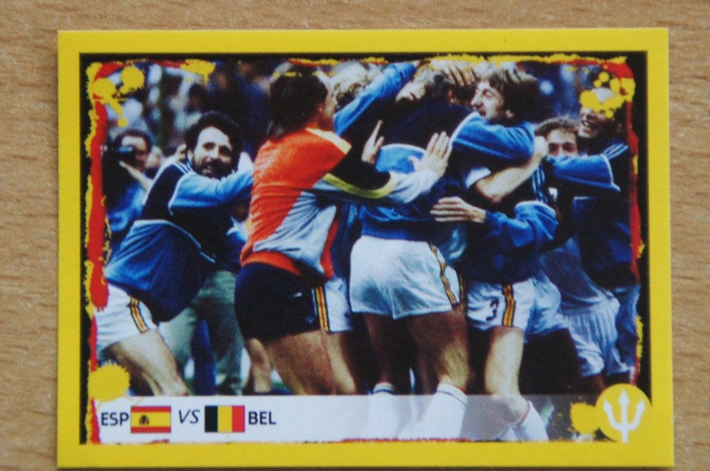 sticker voetbalmatch Belgie - Spanje, Rode Duivels, Ophalen of Verzenden, Nieuw, Sport