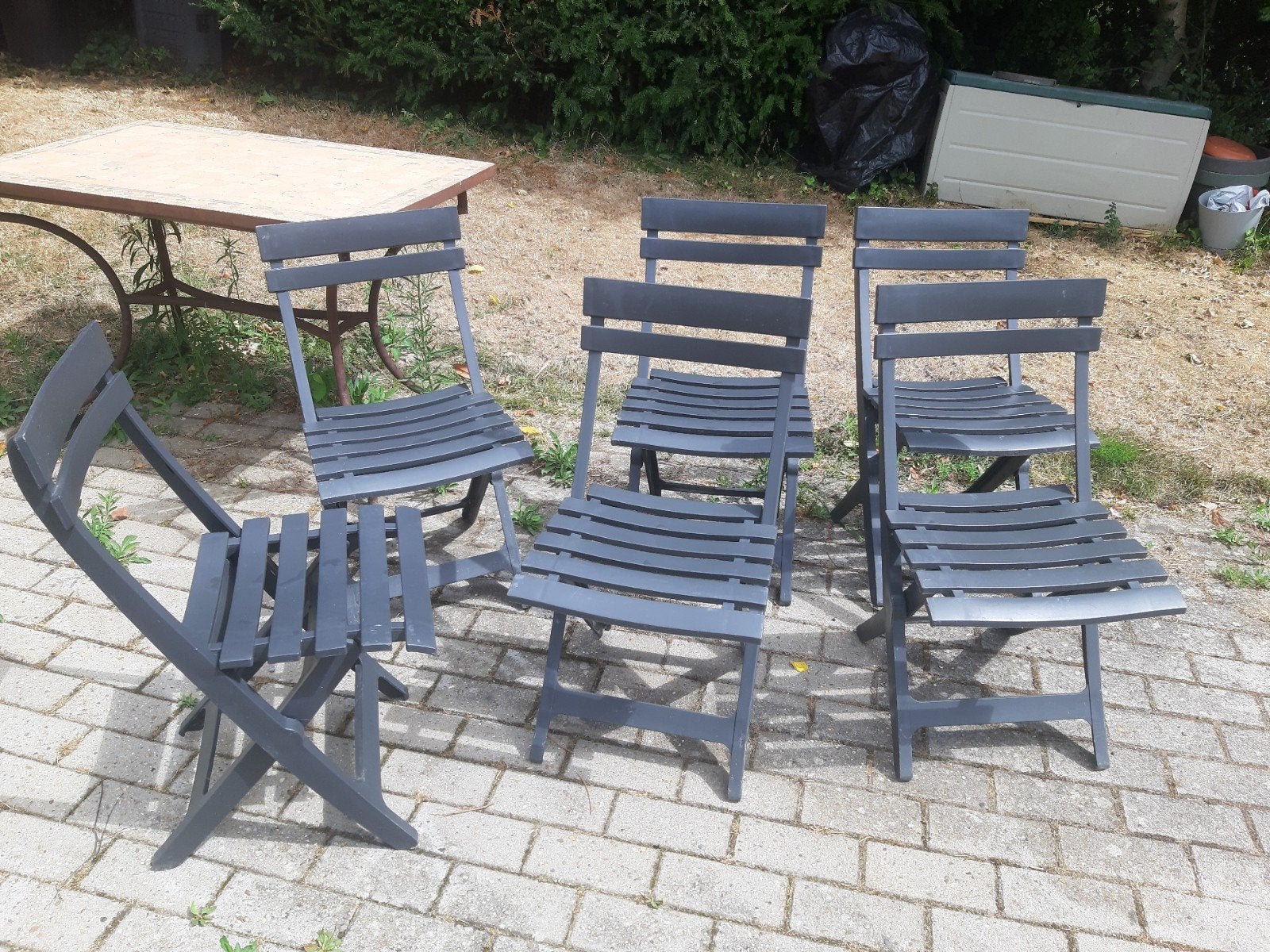 6 chaises de jardin Miami Grosfillex TBE, Enlèvement ou Envoi