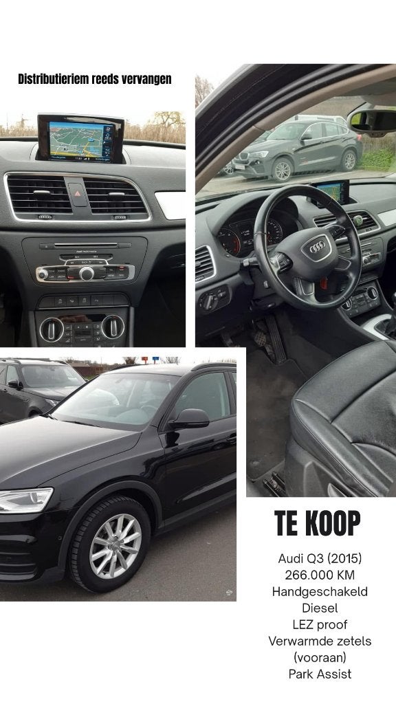 TE KOOP - Audi Q3 (2015), Auto's, Navigatiesysteem, Zwart, Leder, 5 deurs