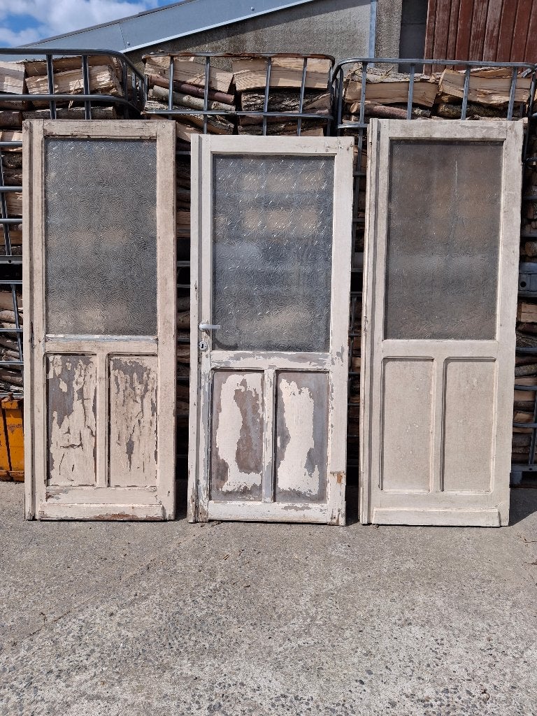 3 Deuren met glas, Doe-het-zelf en Bouw, Ophalen, Gebruikt, 80 tot 100 cm, Binnendeur