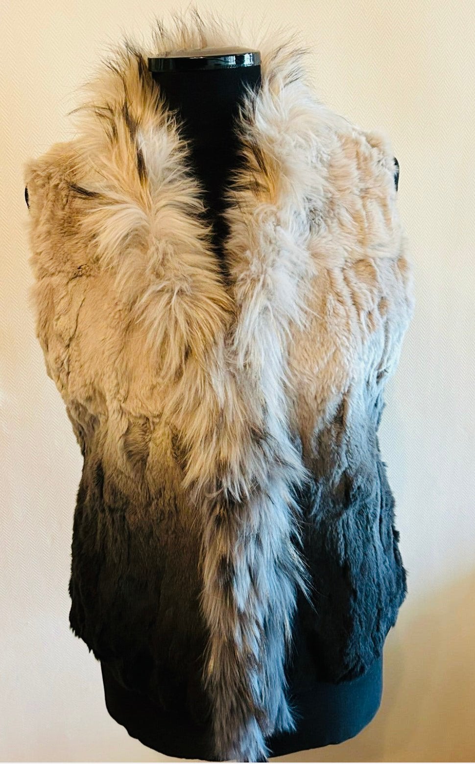 Gilet sans manches en fourrure de lapin, gris, taille L, Vêtements | Femmes, Enlèvement, Comme neuf, Gris