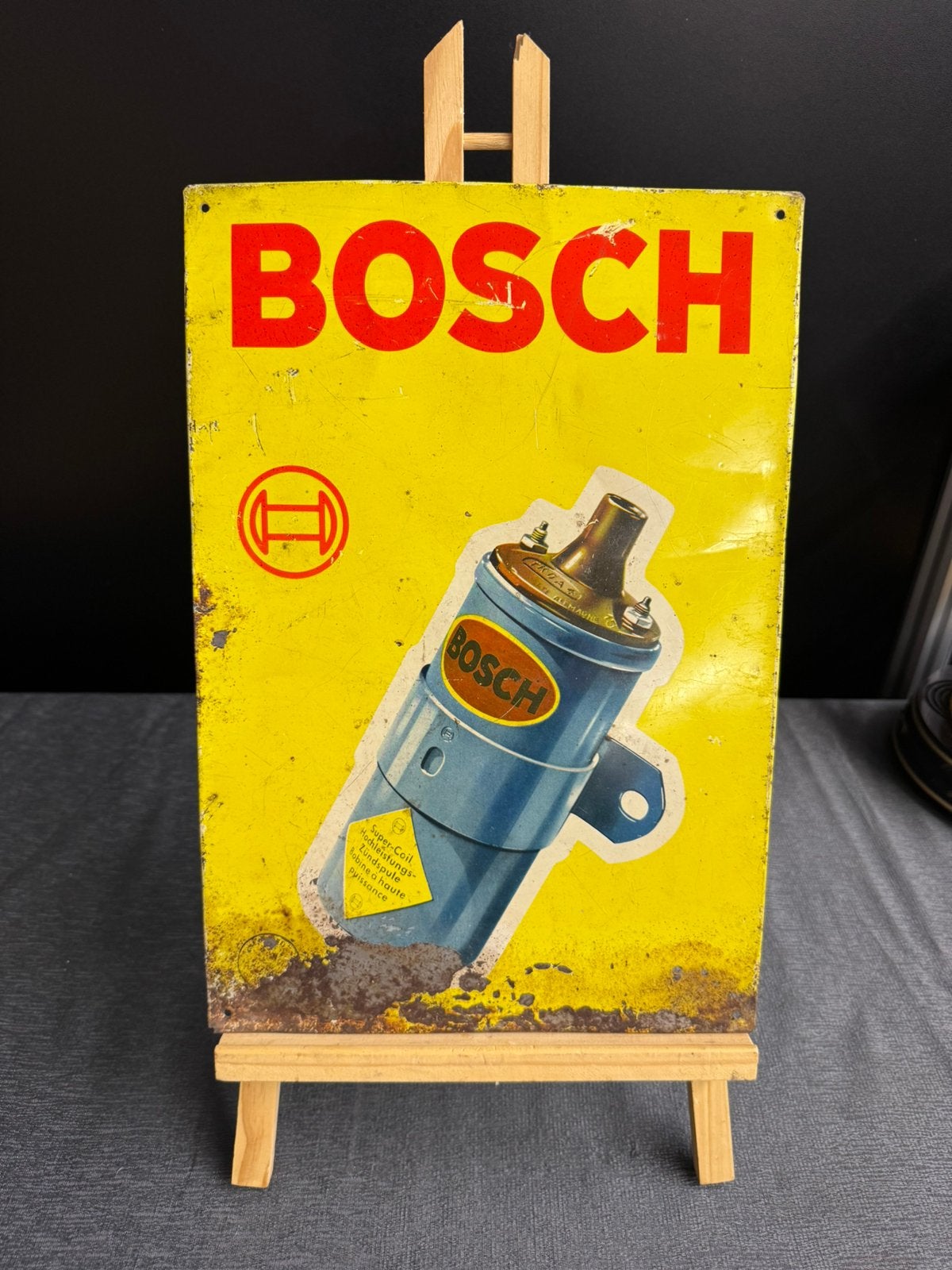 Ancien panneau d'affichage BOSCH Belgique, Panneau publicitaire, Enlèvement ou Envoi, ., Utilisé