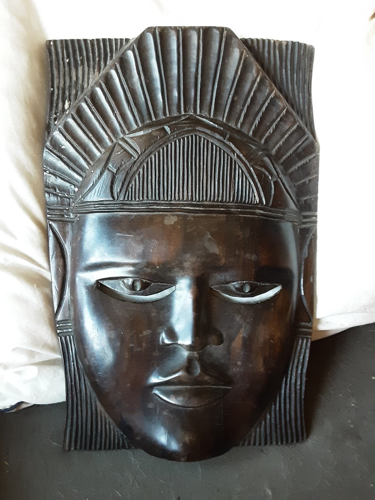 Vintage ebbenhouten Afrikaans masker., Ophalen of Verzenden