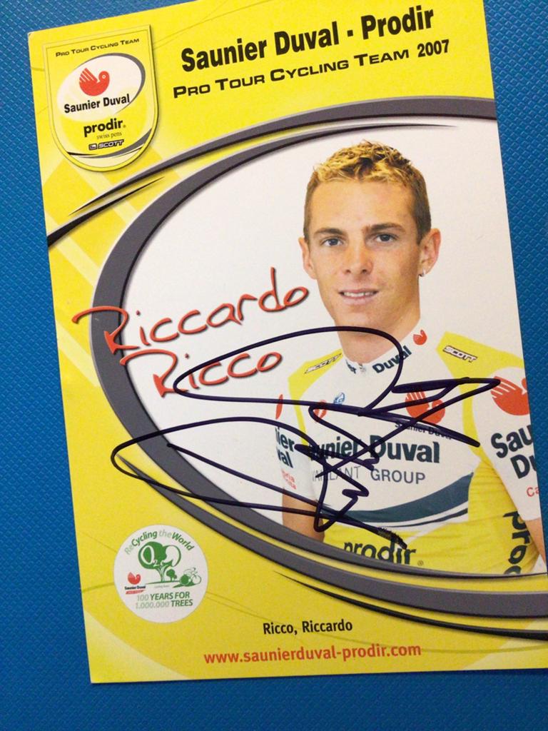 wielerkaart 2007 team saunier duval riccardo ricco signe, Envoi, Comme neuf