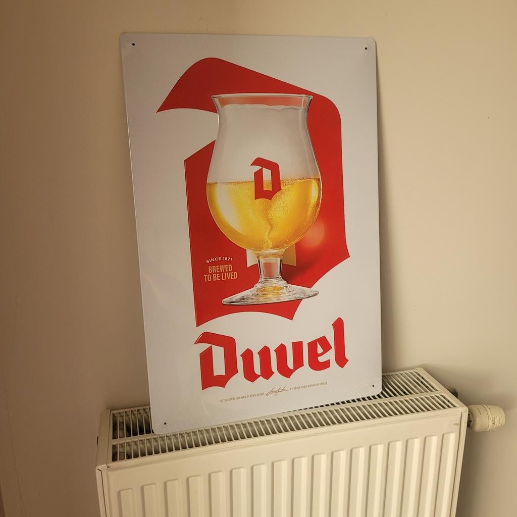 Plaque en métal bière duvel, Enlèvement ou Envoi, Duvel