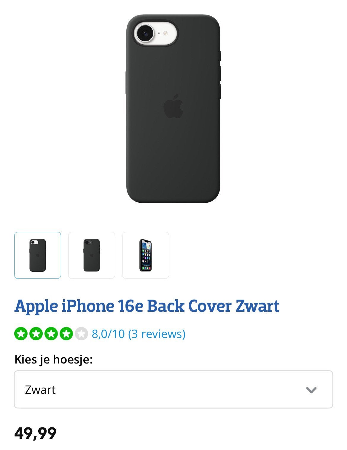 Apple iphone 16e Black Cover Zwart (NIEUW), Télécoms, Téléphonie mobile | Housses, Coques & Façades | Apple iPhone, Neuf, Enlèvement