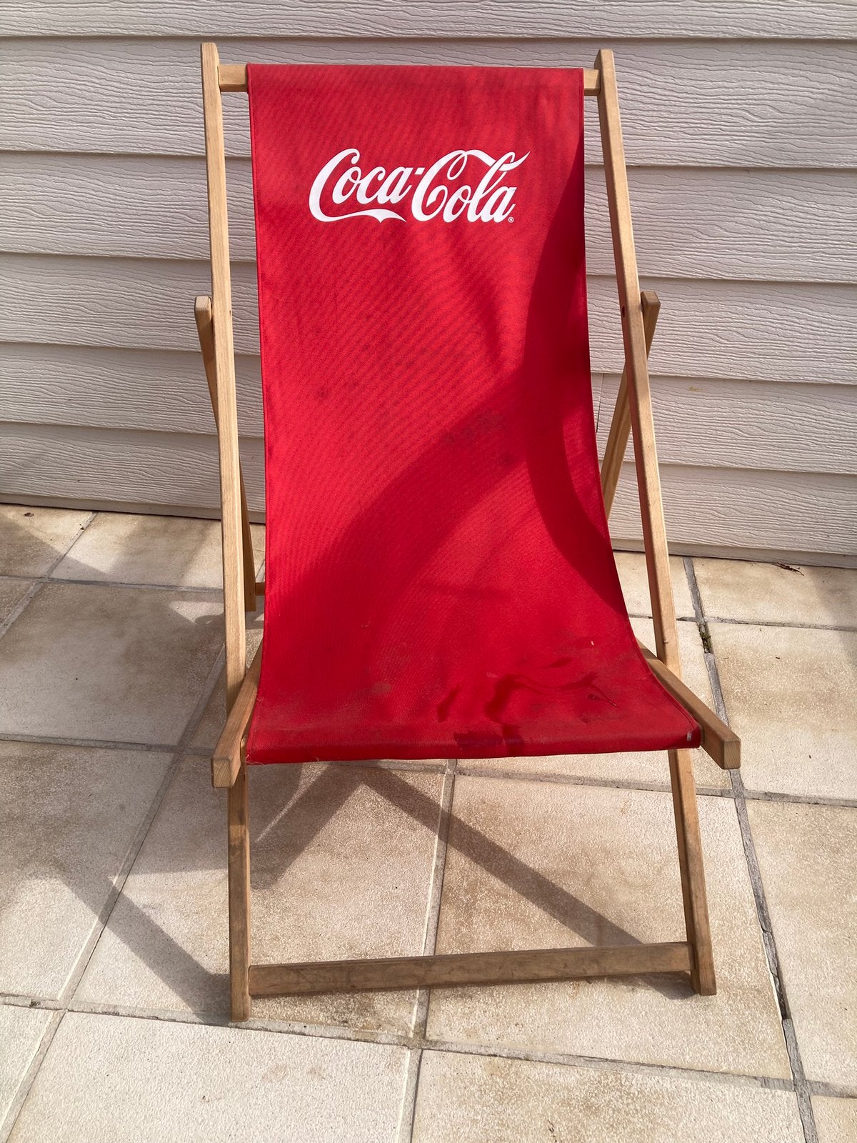 Strandstoelen Coca Cola, Ophalen, Gebruikt, Hout, Inklapbaar