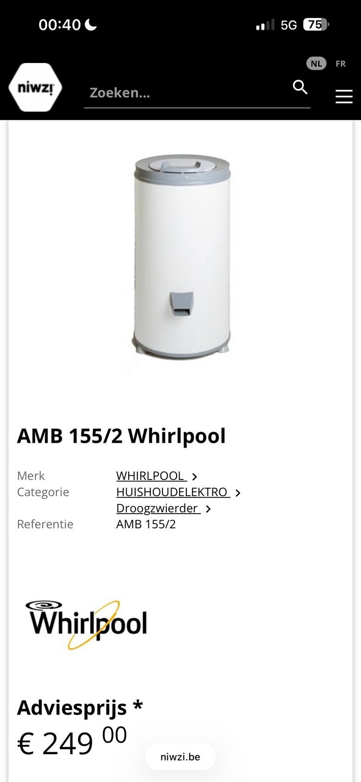 Whirpool, Elektronische apparatuur, Ophalen, Zo goed als nieuw