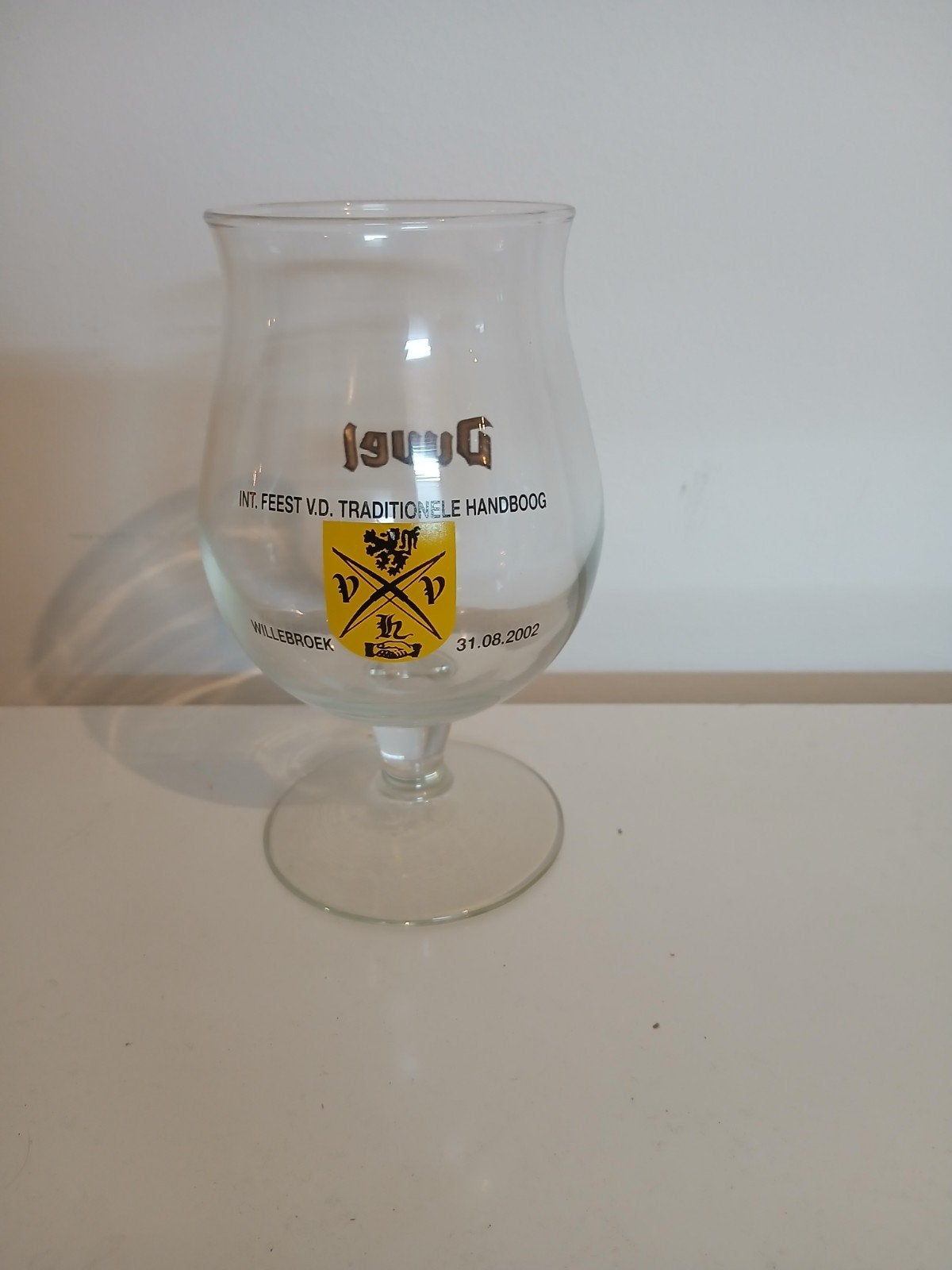 Duvel glas boogschieten Willebroek 2002, Ophalen of Verzenden, Nieuw, Glas of Glazen, Duvel