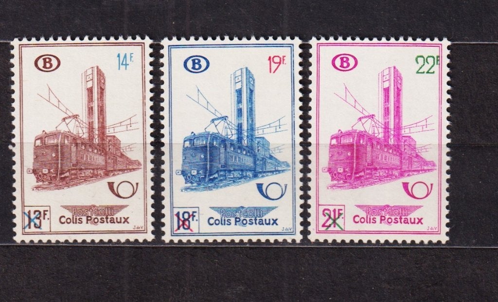 Belgique timbres chemins de fer 1956 TR358-360 *, Envoi, Non oblitéré, Trace d'autocollant
