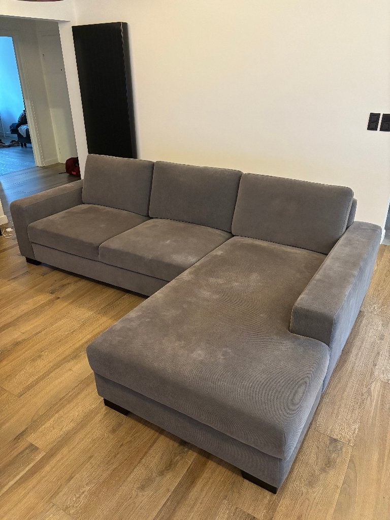 Canapé méridienne droite + rangement, Maison & Meubles, Canapés | Salons, Comme neuf, Banc d'angle, Quatre personnes ou plus, 250 à 300 cm