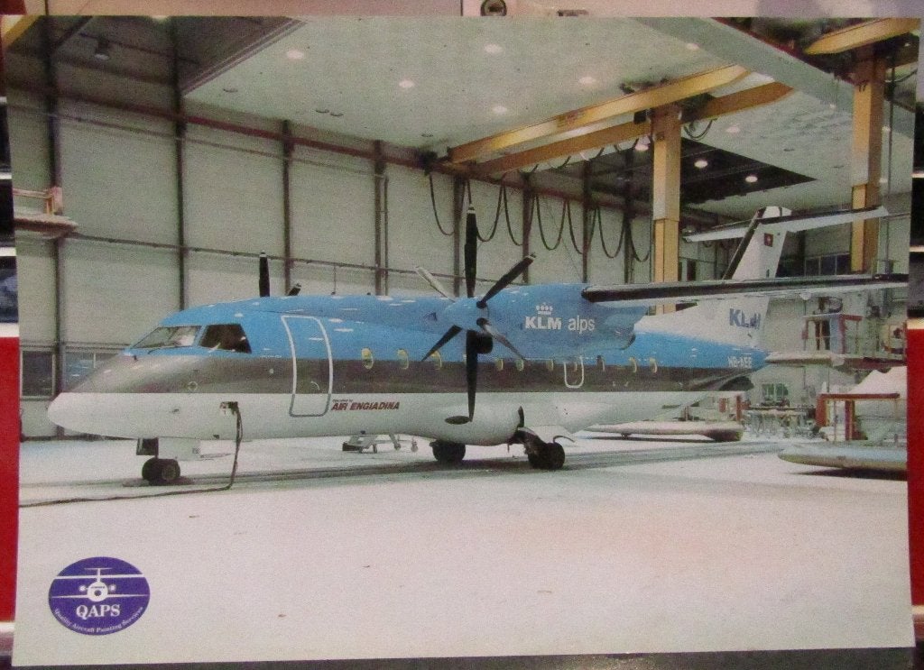 Qaps Dornier 328 Air Engiadina KLM Alps promo sheet, Verzamelen, Ophalen of Verzenden, Zo goed als nieuw, Kaart, Foto of Prent