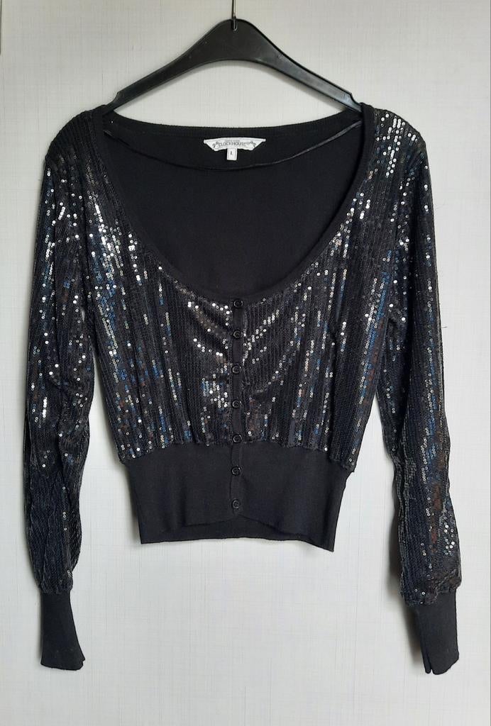C&A glitter vestje "L", Kleding | Dames, Zwart, Maat 42/44 (L), Ophalen of Verzenden, Zo goed als nieuw